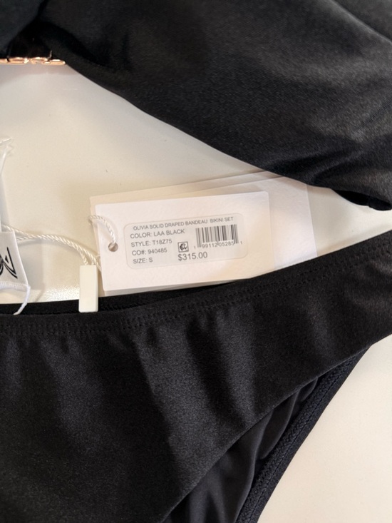 Milly- Olivia Black Twist Bandeau Bikini with Cross Straps - Picture 8 of 11